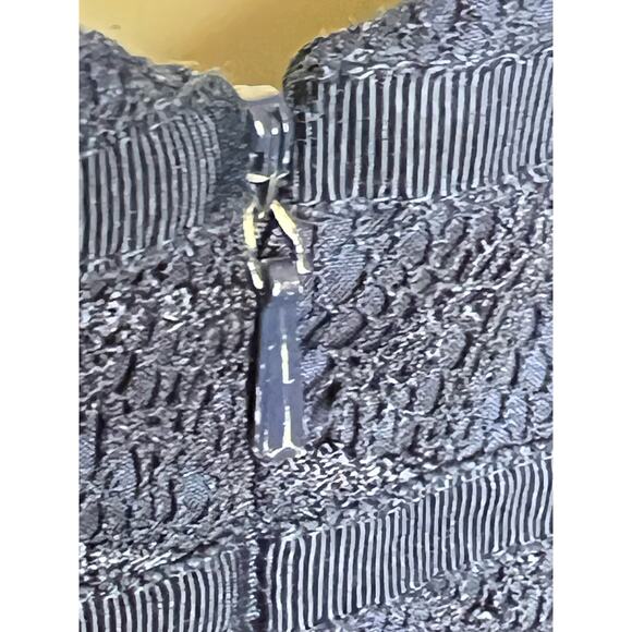 Monique Lhullier Navy Lines Dress 8 - Picture 13 of 14